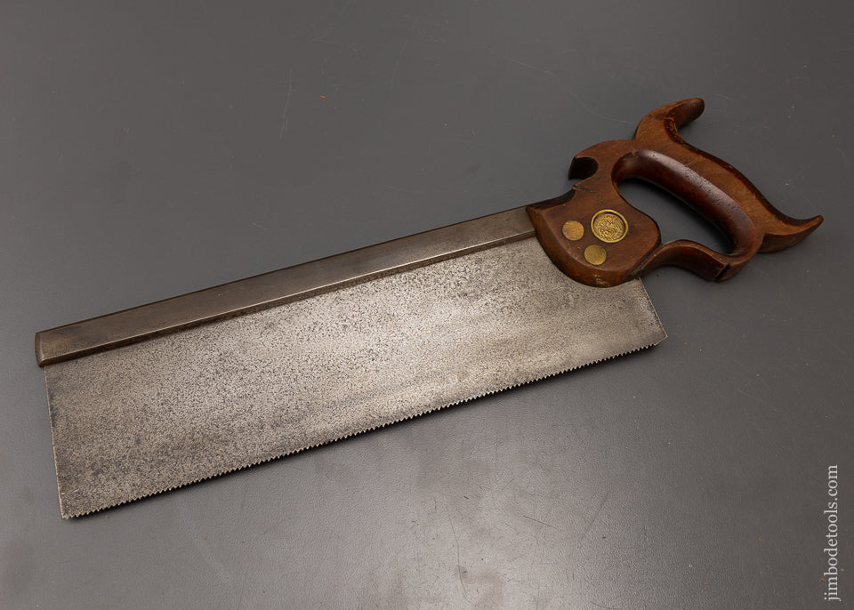 Fine Crisp 12 Inch Back Saw Possibly T. BARNS BOSTON Faint Etch - 108238