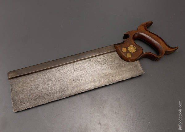 Fine Crisp 12 Inch Back Saw Possibly T. BARNS BOSTON Faint Etch - 108238