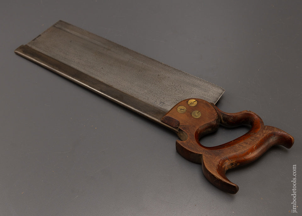 Fine Crisp 12 Inch Back Saw Possibly T. BARNS BOSTON Faint Etch - 108238