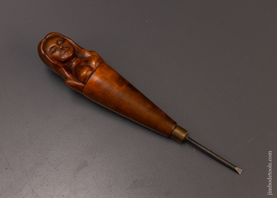 Hand Carved Solid Boxwood Brad Awl by DAVID BROOKSHAW 7 1/2 Inch 108