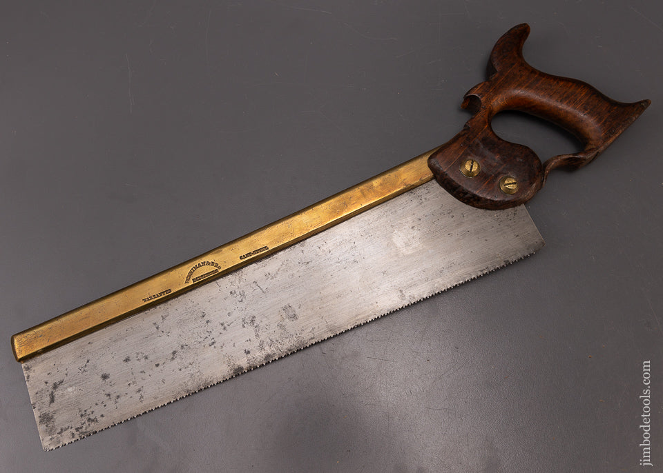 Rare PENNIMAN & BRO. BALTIMORE Brass Back Carcass Saw with Conical Nuts - 108331