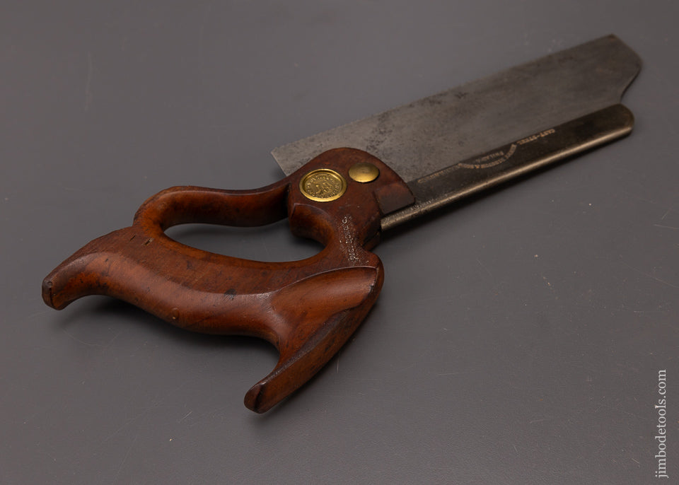 Rare 8 Inch DISSTON No. 9 Dovetail Saw with REGAN PATENT Handle & Ogee Toe - 108354