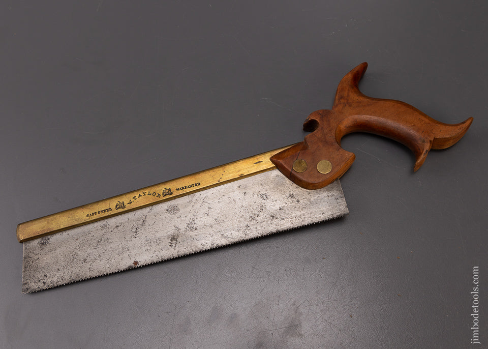 Rare & Early W. TAYLOR Double Eagle Brass Back Saw - 108396