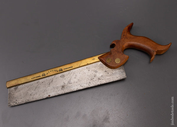 Rare & Early W. TAYLOR Double Eagle Brass Back Saw - 108396