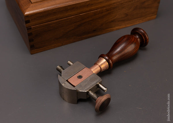 BRIDGE CITY TOOL WORKS No. CT-5 Rosewood Hand Vise in Original Walnut Box - 108496