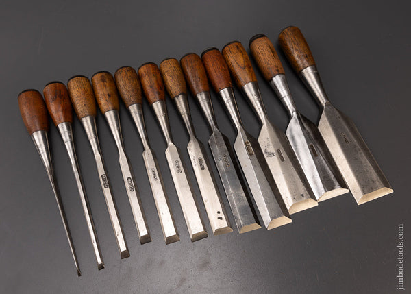 Excellent STANLEY No. 310 Set of 12 No. 40 EVERLASTING Cabinet Chisels - EXCELSIOR 108500