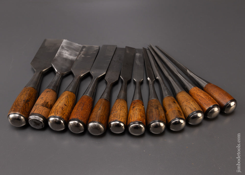Excellent STANLEY No. 310 Set of 12 No. 40 EVERLASTING Cabinet Chisels - EXCELSIOR 108500