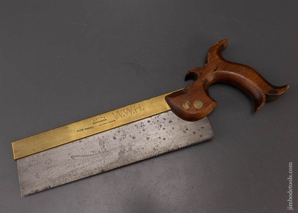 Rare J. FLINT ROCHESTER (NY) Brass Back Dovetail Saw - 108516