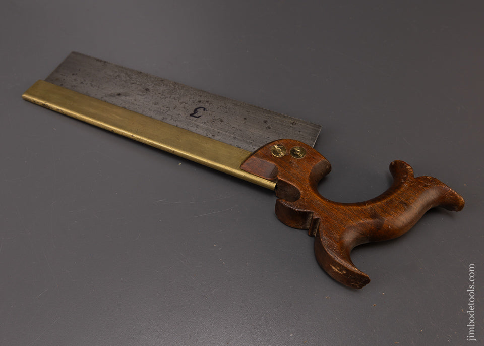 Rare J. FLINT ROCHESTER (NY) Brass Back Dovetail Saw - 108516