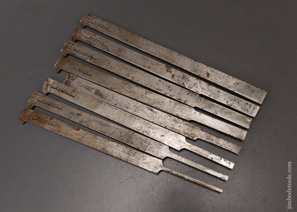 Full Set of 8 Plow Plane Irons by JOHN MOSELEY & SON - 108548