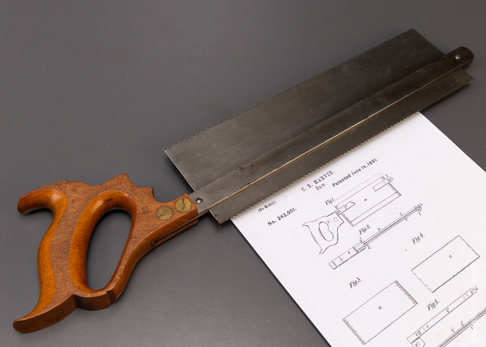 Mint MARVIN PATENT 1881 Gauge Saw Dovetail Saw - 108571