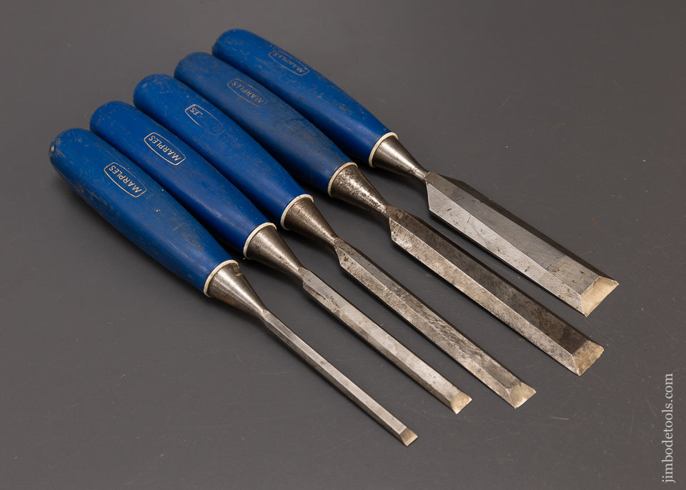 Blue Chisel Implement Fine Set of 5 MARPLES BLUE CHIP Bevel Edge Chisels - 108576 – Jim Bode ...