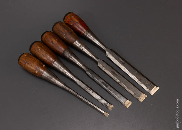 Fine Set of 5 STANLEY No. 50 EVERLASTING Chisels - 108614