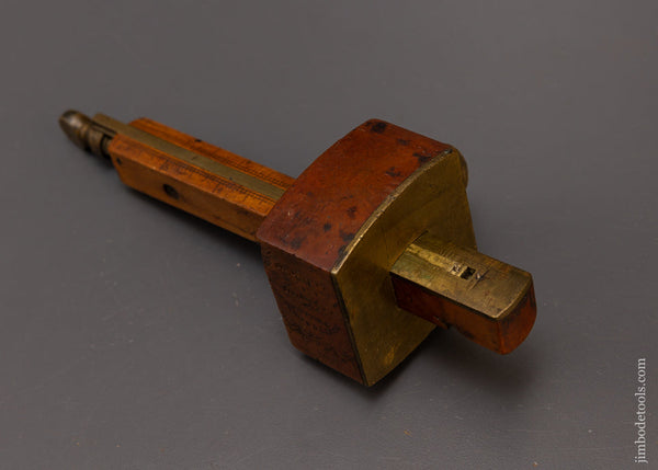 Rare! DISSTON & MORSS 8 inch Boxwood & Brass Mortise Gauge - 108705