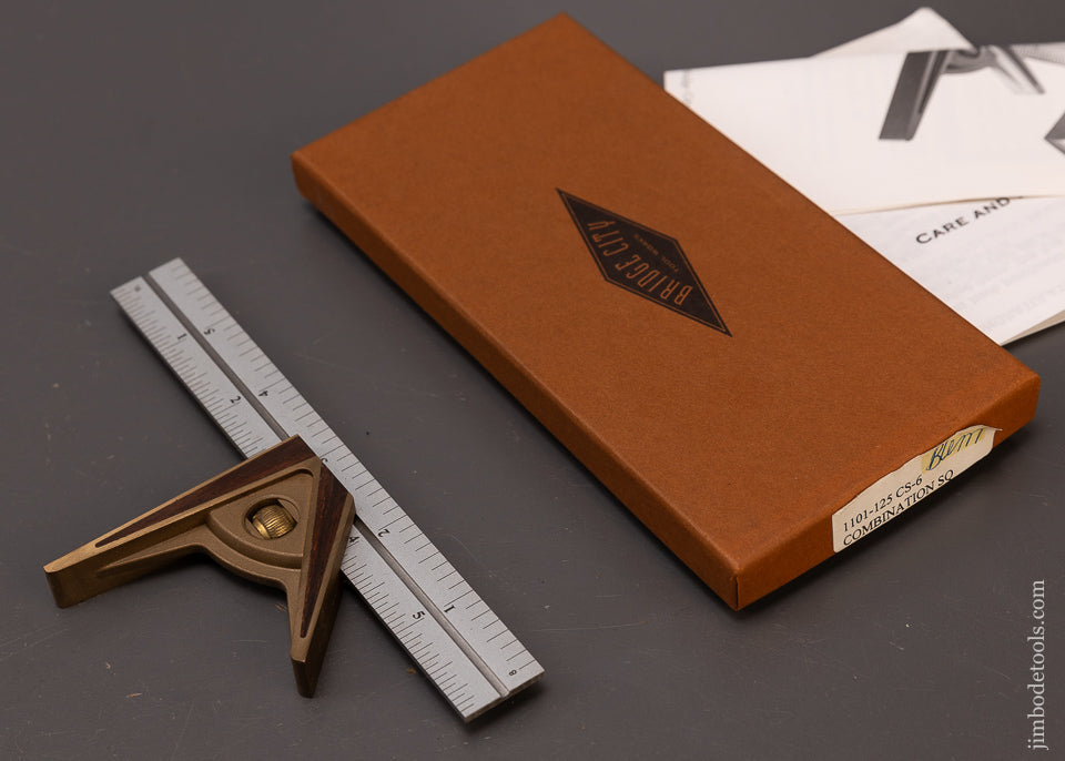 BRIDGE CITY TOOL WORKS CS-6 Combination Square Mint in Box - 108709