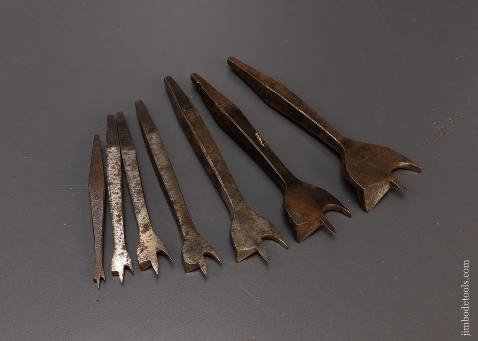 Working Set of Seven 19th Century Center Bits for Bit Brace - 108810