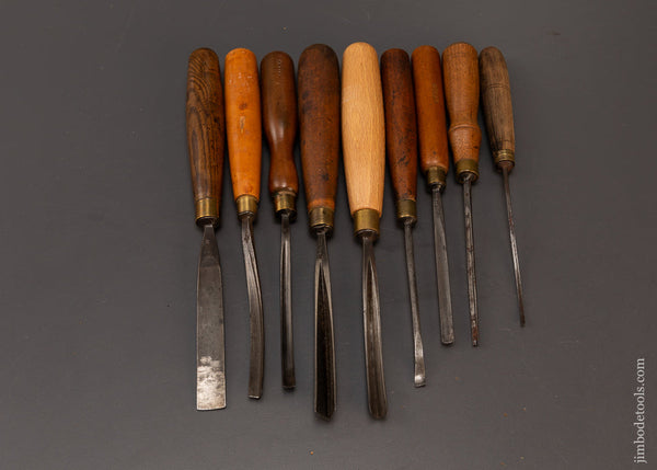 Good Set of 9 ADDIS Carving Chisels - 108827