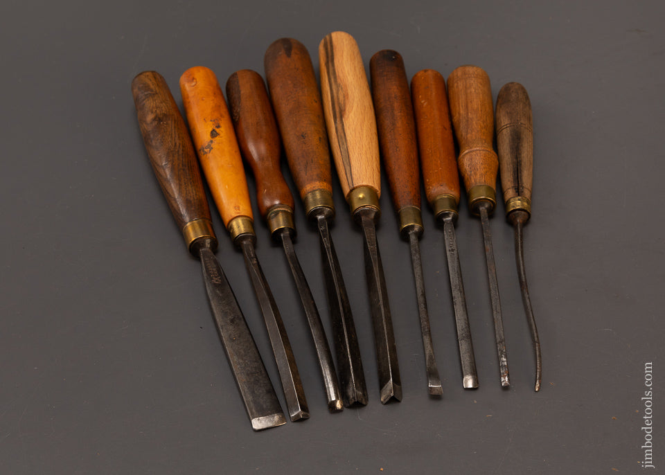 Good Set of 9 ADDIS Carving Chisels - 108827