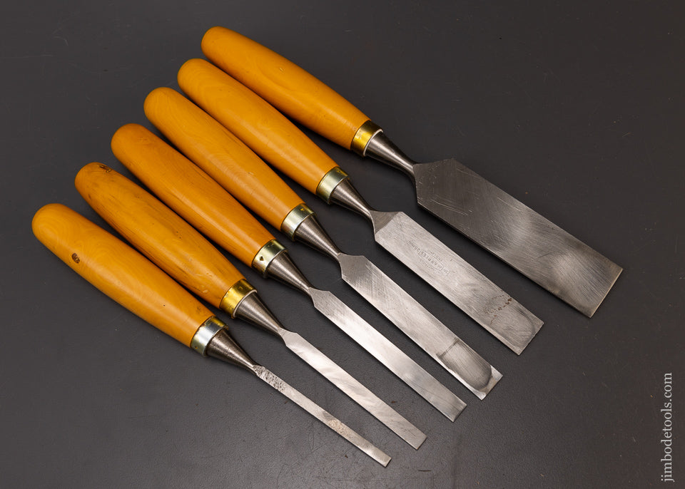 Mint Set of 6 MARPLES Bevel Edge Chisels with Boxwood Handles - 108926