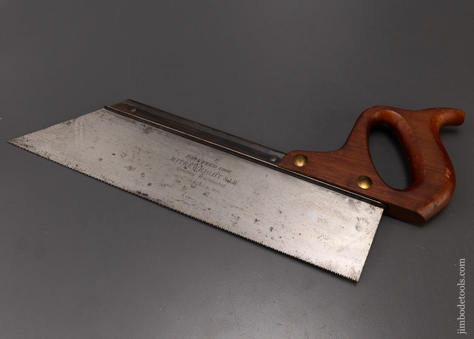 Rare H.G. OSBORNE 1906 PATENT MITERWRIGHT Combination Saw & Square - 108940