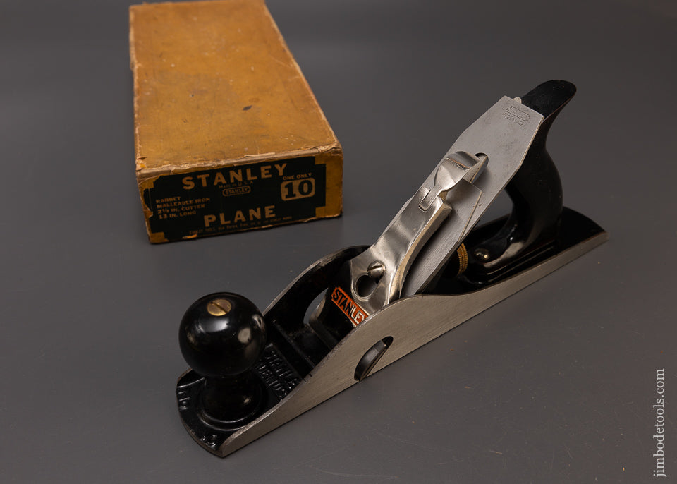 STANLEY No. 10 Rabbet Plane Mint in Original Box - 108990