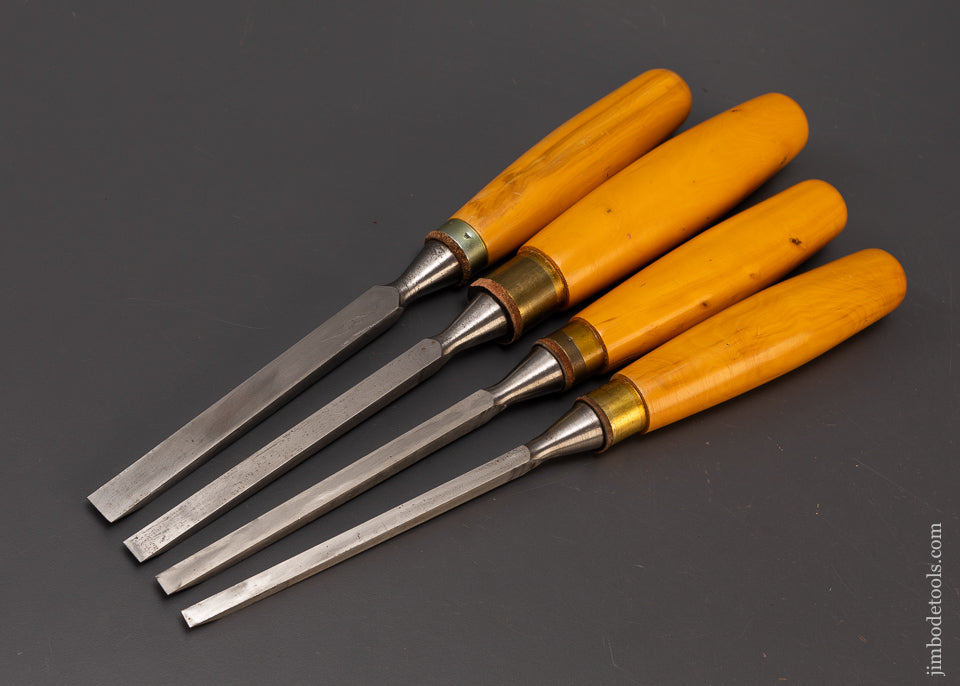 4 Mint New Old Stock MARPLES Boxwood Handle Mortise Chisels - 109036