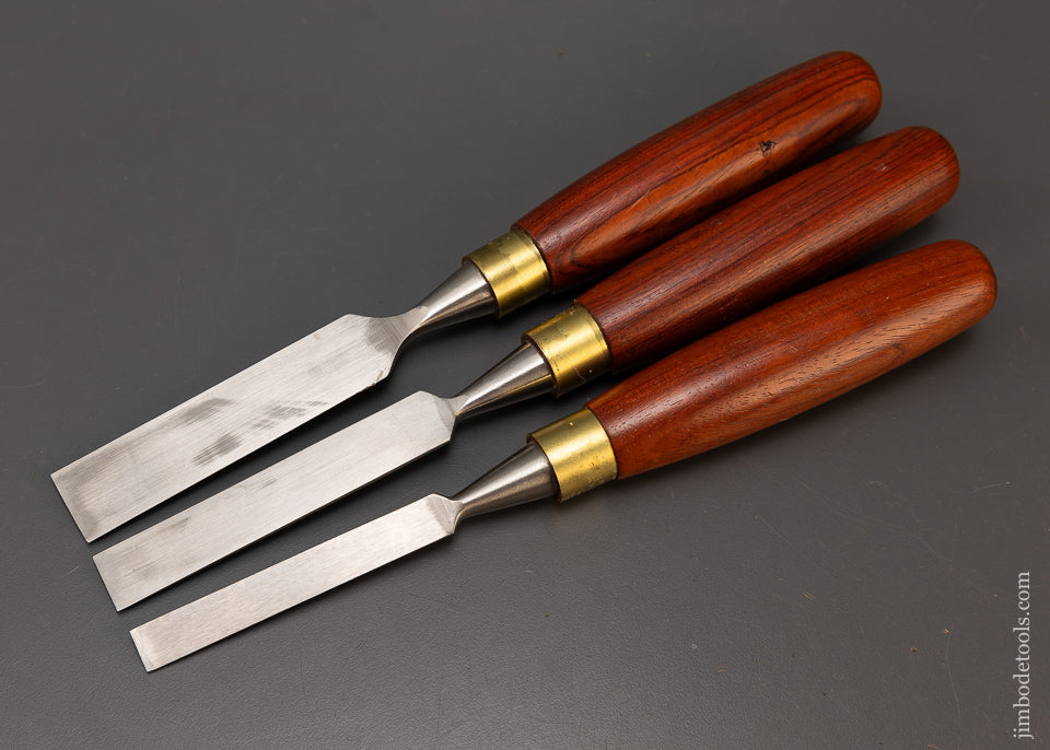 3 Mint ASHLEY ILES Rosewood Handle Bevel Edge Chisels 109038 Jim