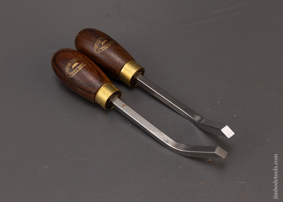 Two Handled Chisel 2 CROWN Rosewood Handle Offset 1/4 Inch Mortise Chisels Mint Unused ...
