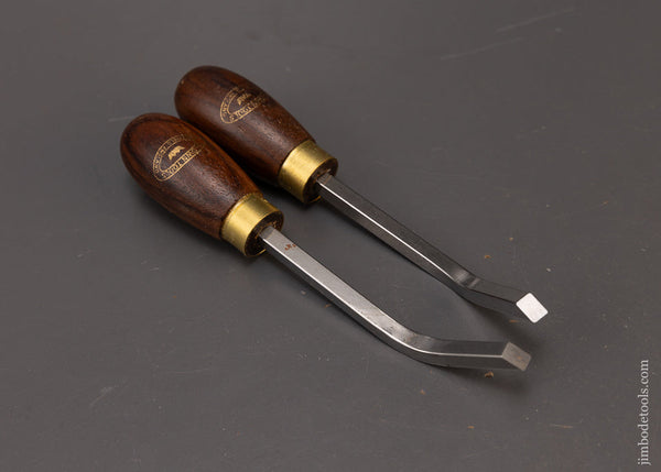 2 CROWN Rosewood Handle Offset 1/4 Inch Mortise Chisels Mint Unused - 109040