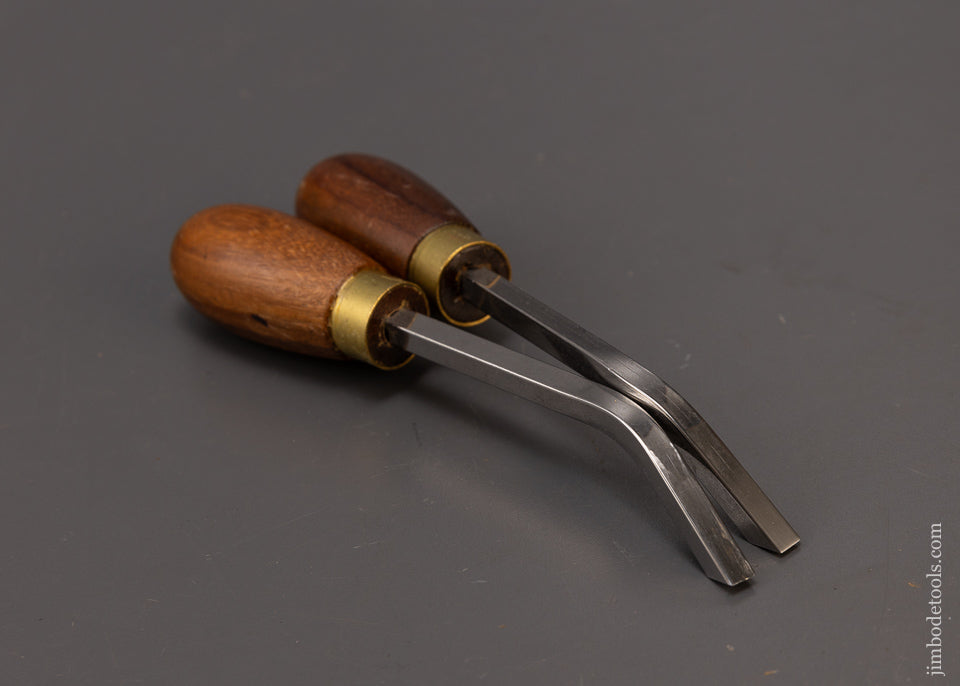 2 CROWN Rosewood Handle Offset 1/4 Inch Mortise Chisels Mint Unused - 109040