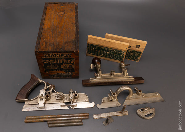 100% Complete STANLEY No. 45 Combination Plow Plane in Box SWEETHEART - 109004