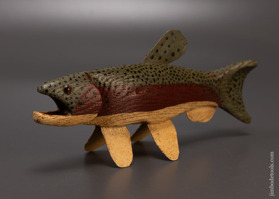 Spectacular 8 1/2 Inch Hand Carved Fish Decoy by Robert Francis - 109048