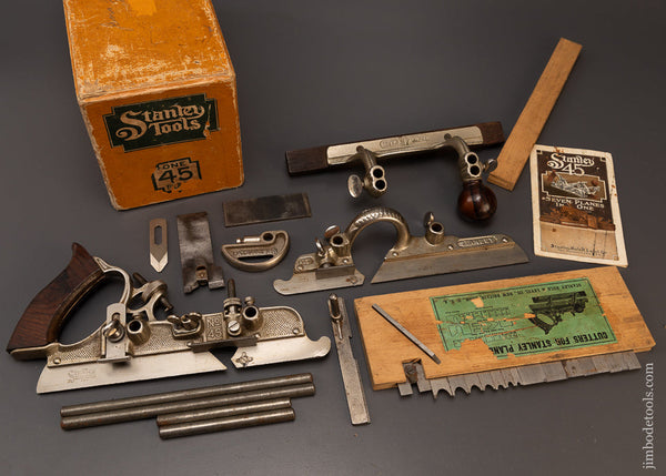 100% Complete STANLEY No. 45 Combination Plow Plane in Box - 109058