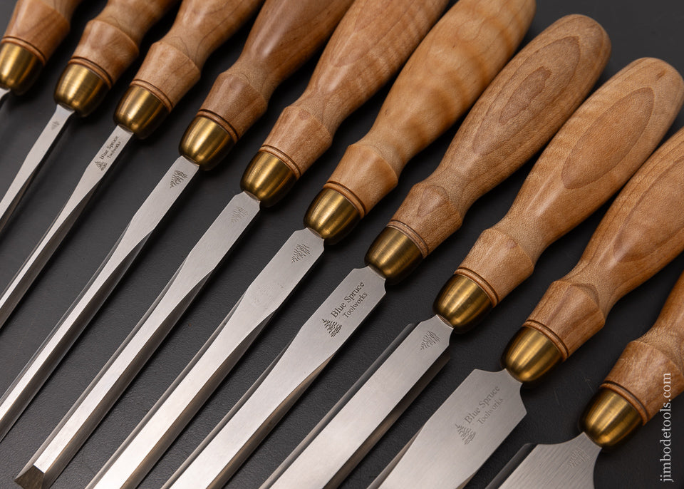 Mint Set of 11 BLUE SPRUCE Dovetail Chisels Unused - 109066