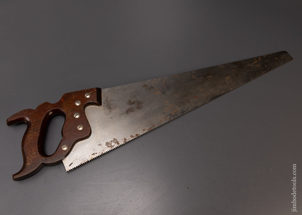 Near Mint Unused DISSTON D-15 Rosewood Handle Hand Saw VICTORY ETCH - 109073