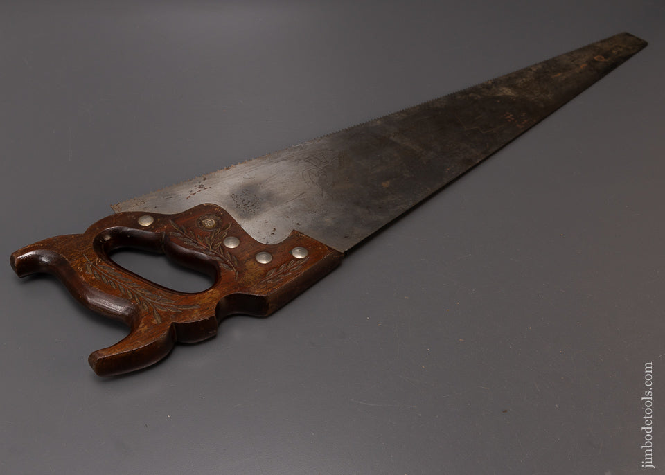 Near Mint Unused DISSTON D-15 Rosewood Handle Hand Saw VICTORY ETCH - 109073