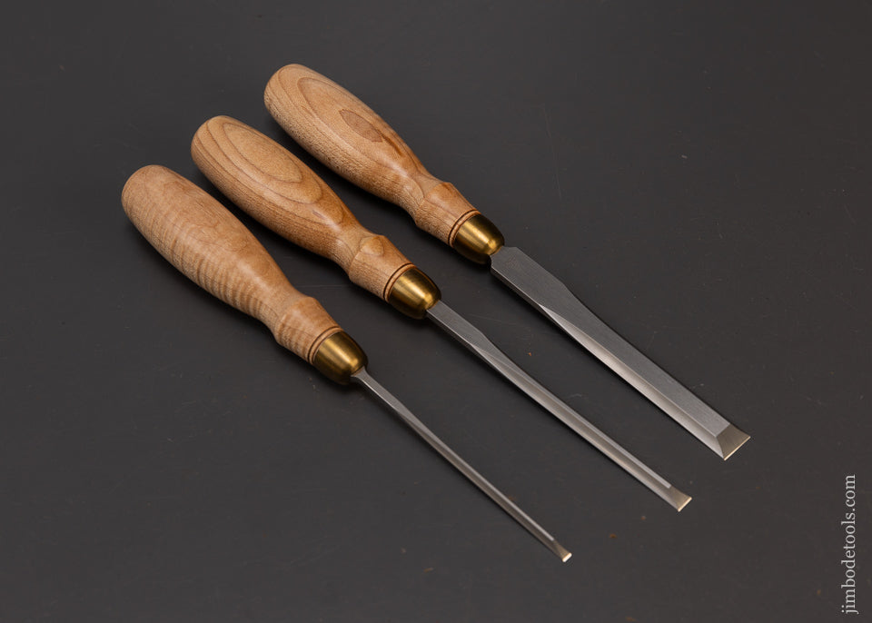 Dead Mint Set of 3 BLUE SPRUCE Dovetail Chisels - 109087