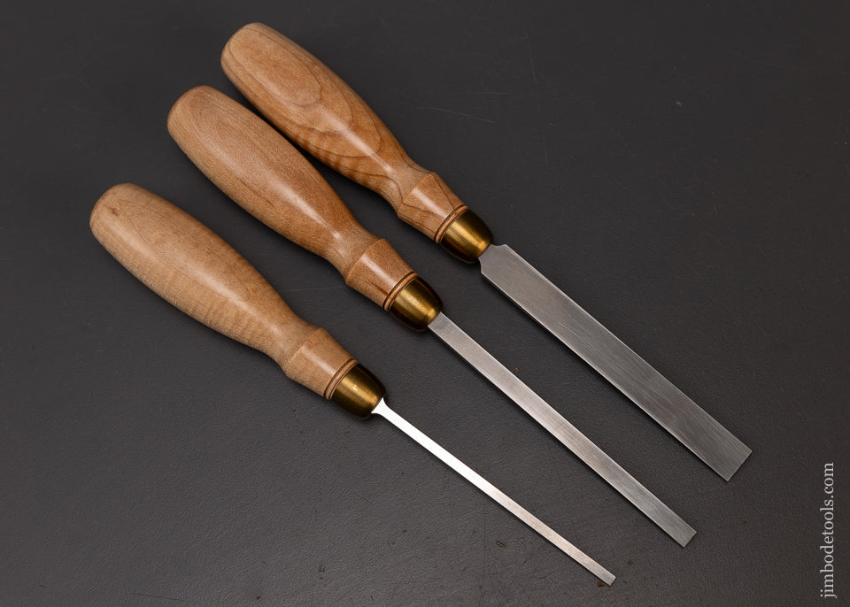 Dead Mint Set of 3 BLUE SPRUCE Dovetail Chisels - 109087