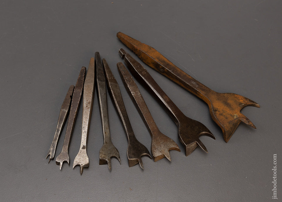 Working Set of Eight 19th Century Center Bits for Bit Brace - 109102