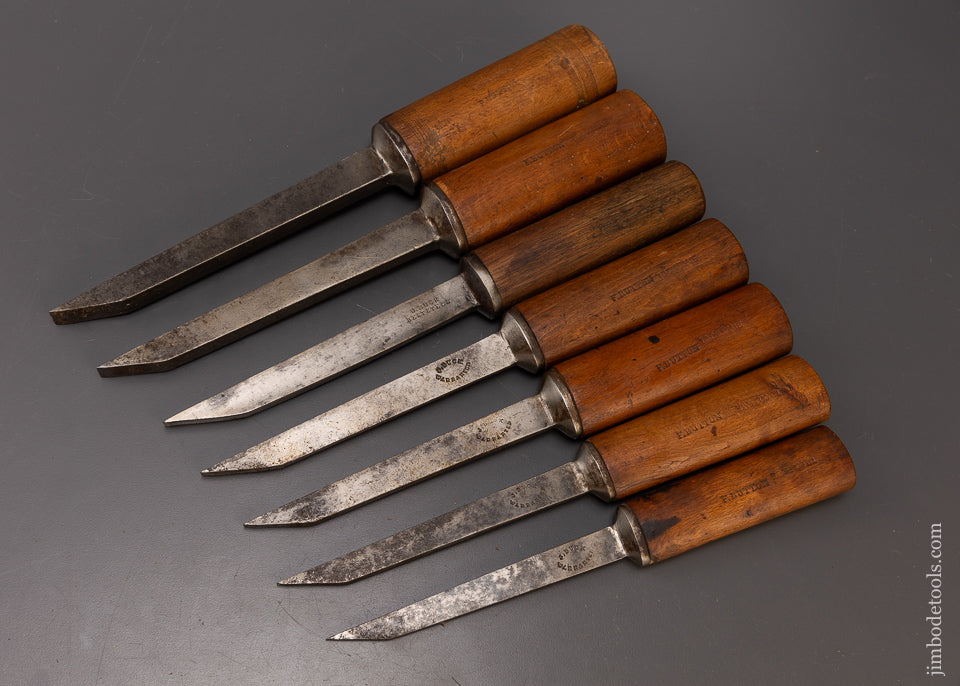 Remarkable Set of 7 Pig Sticker Mortise Chisel by J. BUCK - 109166