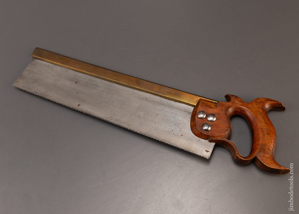Excellent CORTLAND WOOD SPRING STEEL Brass Back Saw - 109179