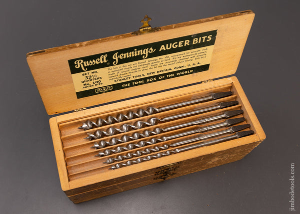 Extra Fine Complete Set of 13 RUSSELL JENNINGS Auger Bits in Original Three Tiered Box - 109224