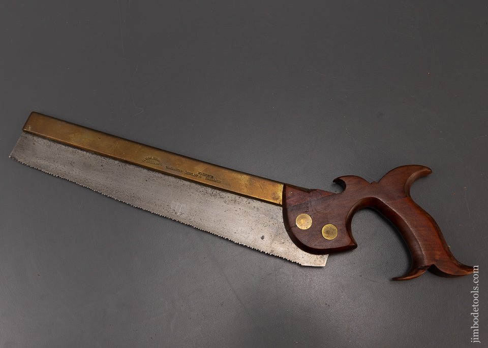 Very Rare JAMES TURNER PHILADA MADE FOR BOWLBY & BRENNER Brass Back Saw - 109246