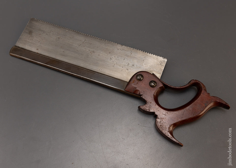 Rare PLATT & HOLROYD SPRING STEEL Back Saw with Mahogany Handle - 109254