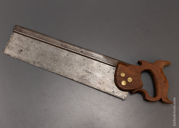 Early JOHNSON & CONAWAY PHILADA SPRING STEEL Double Eagle Tenon Saw - 109257
