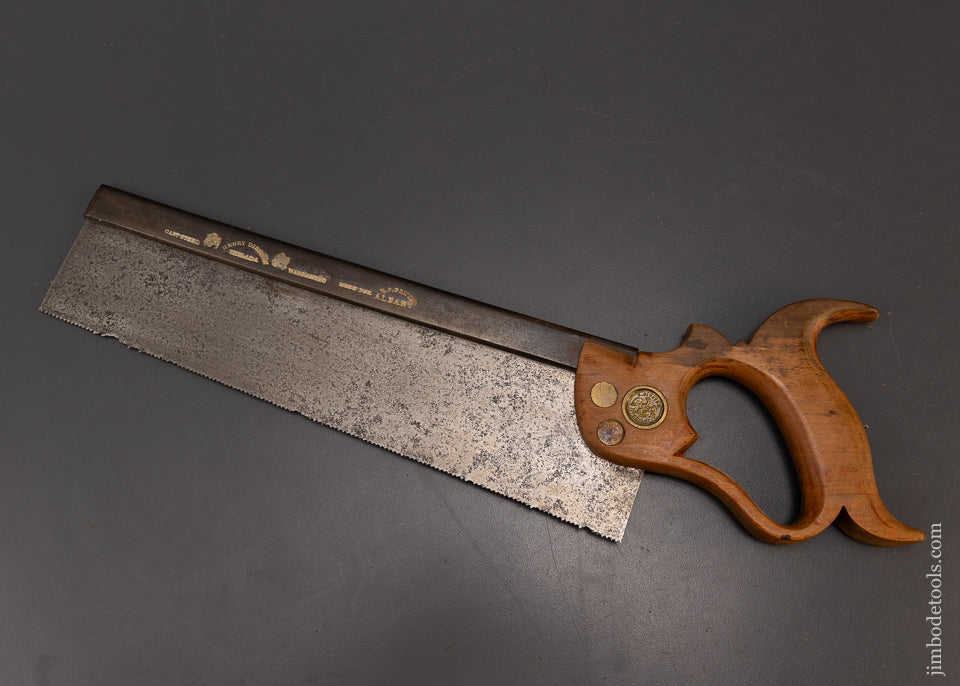 Rare DUAL MARK DISSTON (Eagle) & R.S. PRUYN ALBANY (NY) Back Saw - 109279