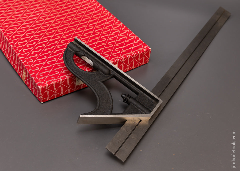 Giant 24 x 9 Inch STARRETT No. 8H Combination Square Dead Mint in Box - 109286