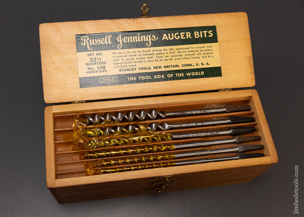 Fine Complete Set of 13 RUSSELL JENNINGS Auger Bits in Original Three Tiered Box - 109310