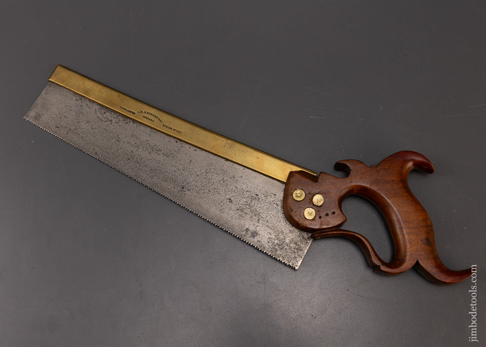 Rare J.H. BRINGHURST PHILADA SPRING STEEL Brass Back Dovetail Saw - 109319