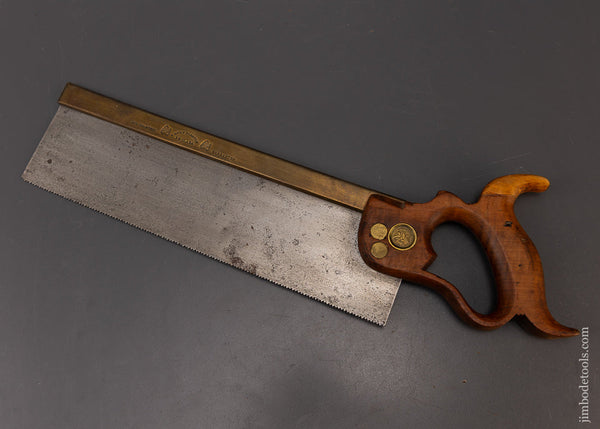 Early DISSTON Double Eagle Brass Back Dovetail Saw Ca. 1840’s - 109324